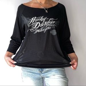 Womens off the shoulder Harley Davidson shirt